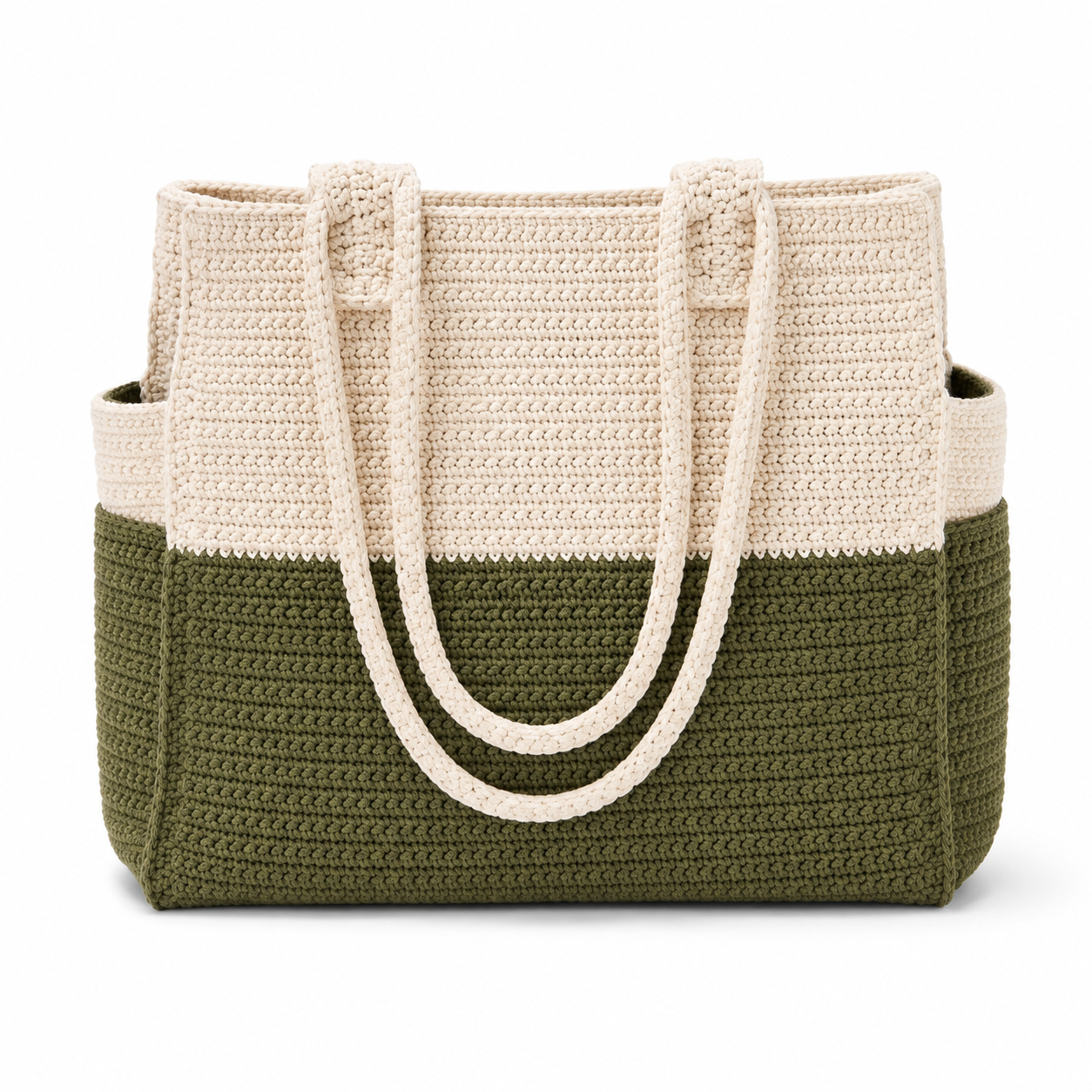 Kit crochet | Sac a main | Sac fourre tout vert olive