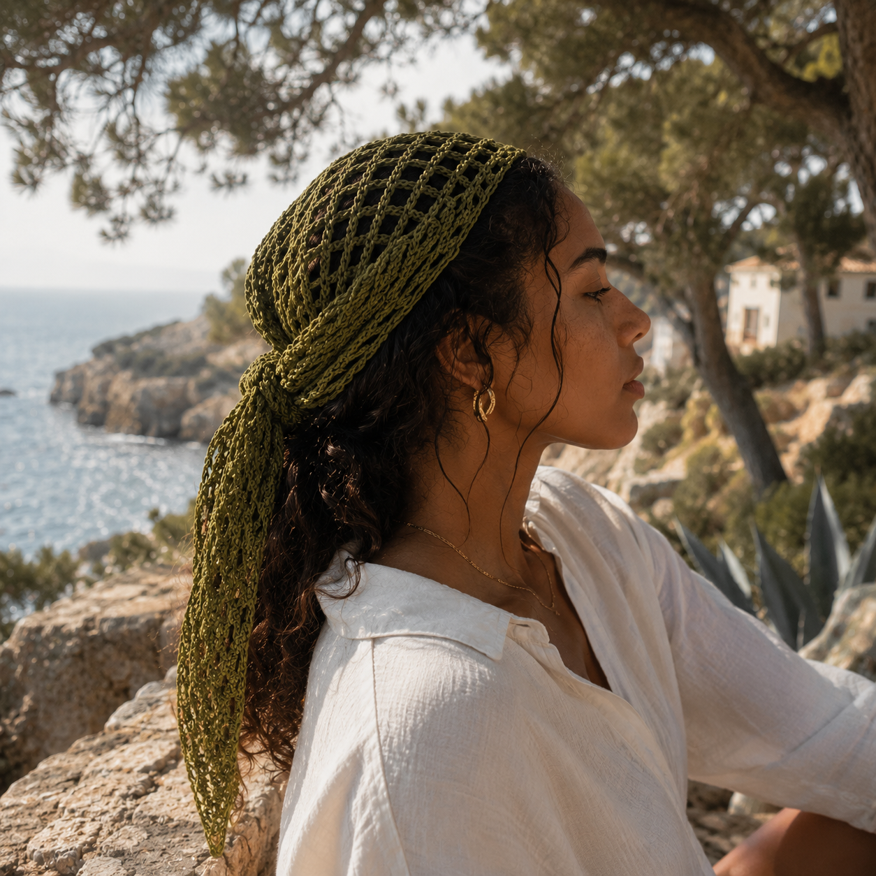 Kit crochet bandana femme – Foulard cheveux à crocheter DIY débutant | MyPeluchic