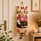 Kit crochet organisateur mural chat | Vide-poches suspendu DIY | Projet créatif décoration | MyPeluchic