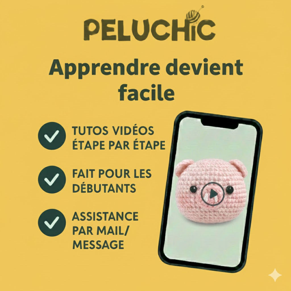 Kit crochet | Cochon amigurumi | Kit DIY débutant | MyPeluchic