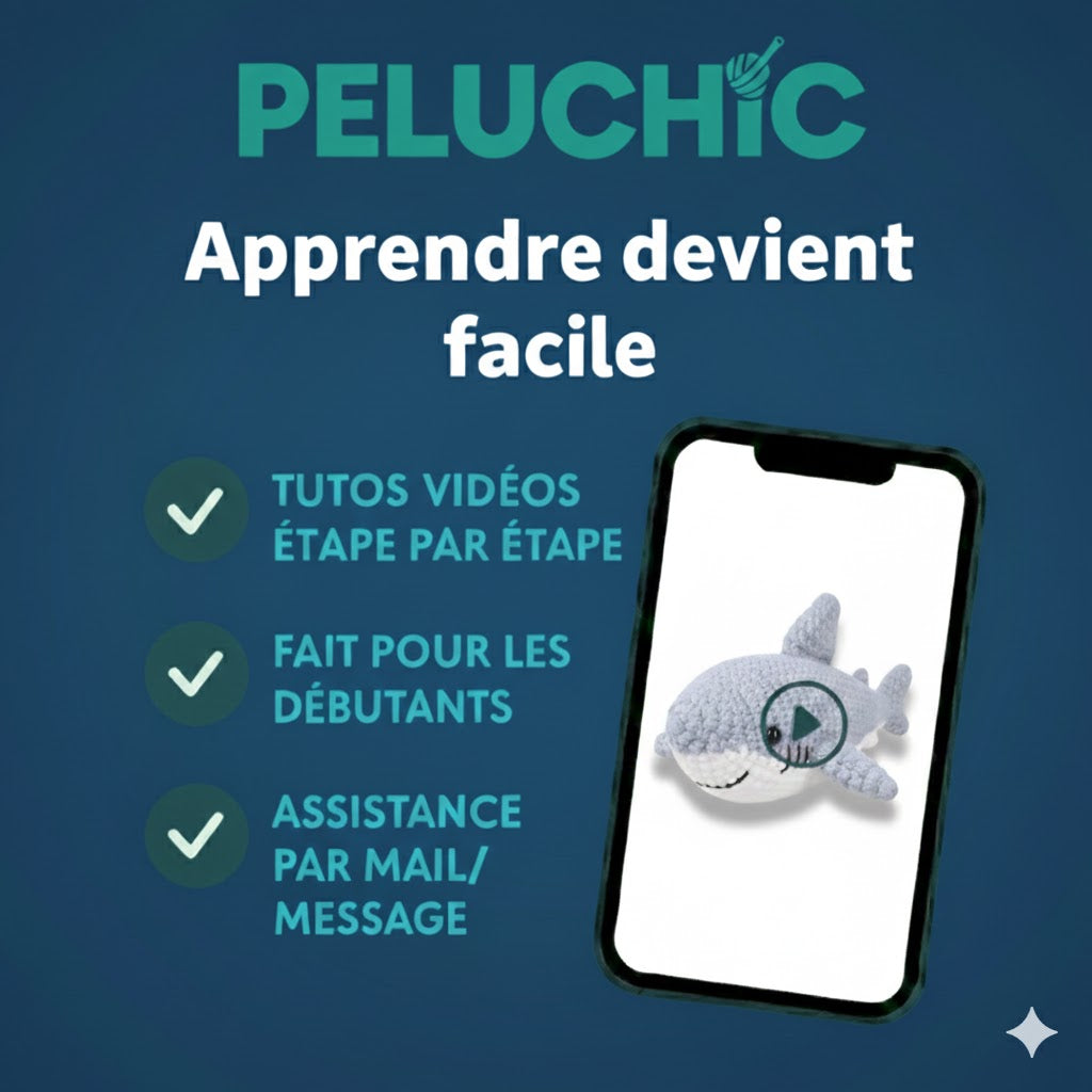 Kit crochet | Requin amigurumi | Kit DIY débutant | MyPeluchic