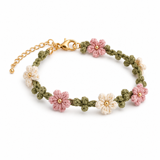 Kit crochet débutant bracelet Fleuri | Cadeau créatif DIY | MyPeluchic