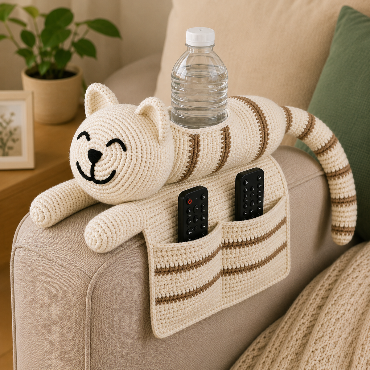 Kit crochet organiseur de canapé chat | Rangement DIY | MyPeluchic