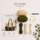 Kit crochet sac à main | Sac fourre-tout vert olive DIY | MyPeluchic