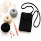 Pochette téléphone au crochet noire avec bandoulière